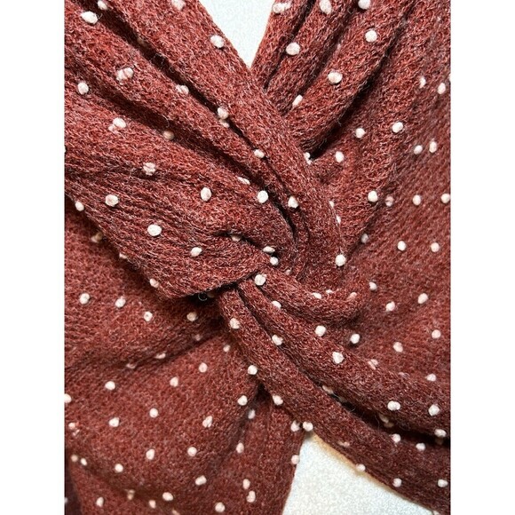 Papermoon Twist Back Sweater Crimson White Pom Pom Size Large - Picture 5 of 8